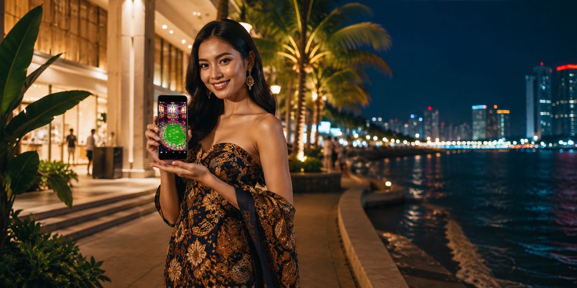 Apl kasino mea44 bermotif batik Pulau Pinang pada skrin telefon pengguna Malaysia